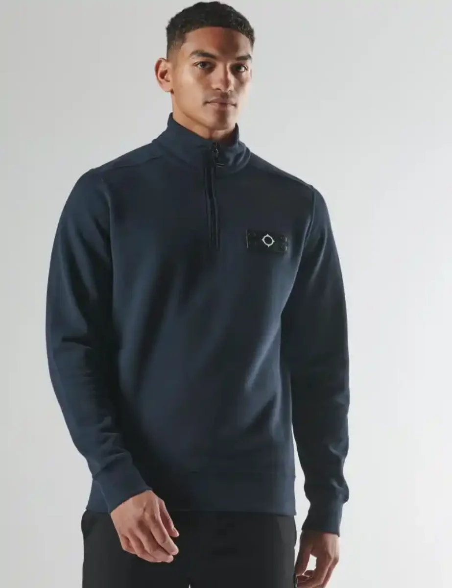 Ma.Strum Neo Quarter Zip Sweat | Ink Navy