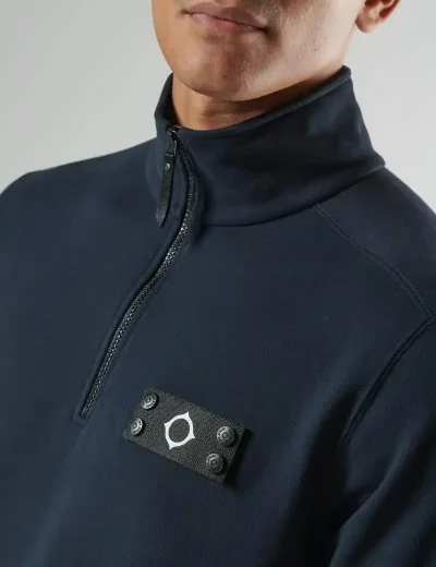Ma.Strum Neo Quarter Zip Sweat | Ink Navy
