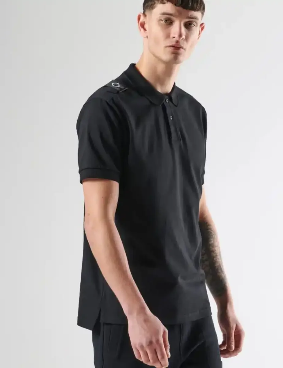 Ma.Strum Short Sleeve Jersey Polo | Black