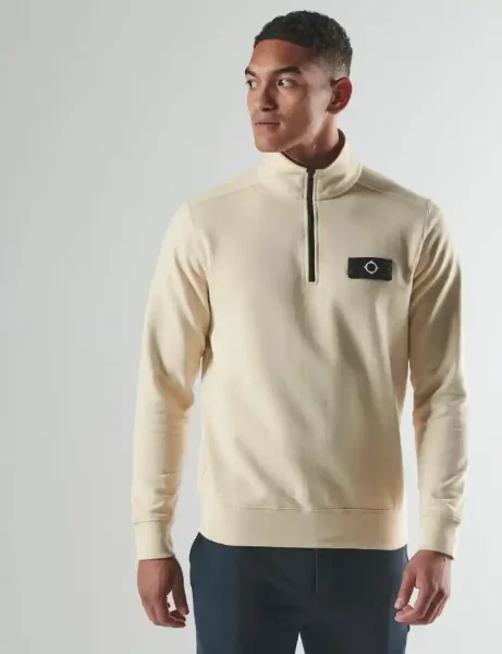 Ma.Strum Neo Quarter Zip Sweat | Cream Ma.Strum Neo Quarter Zip Sweat | Cream