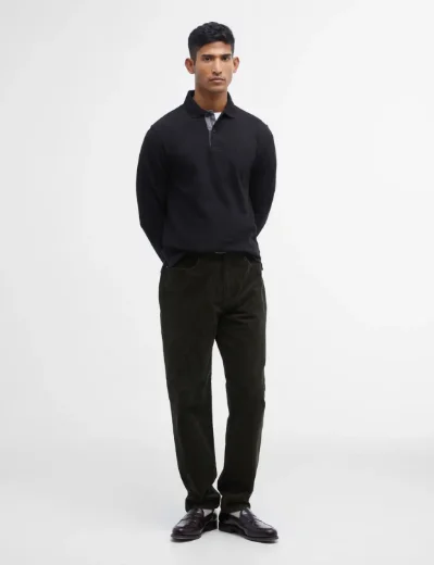 Barbour Essential Long Sleeve Polo | Black