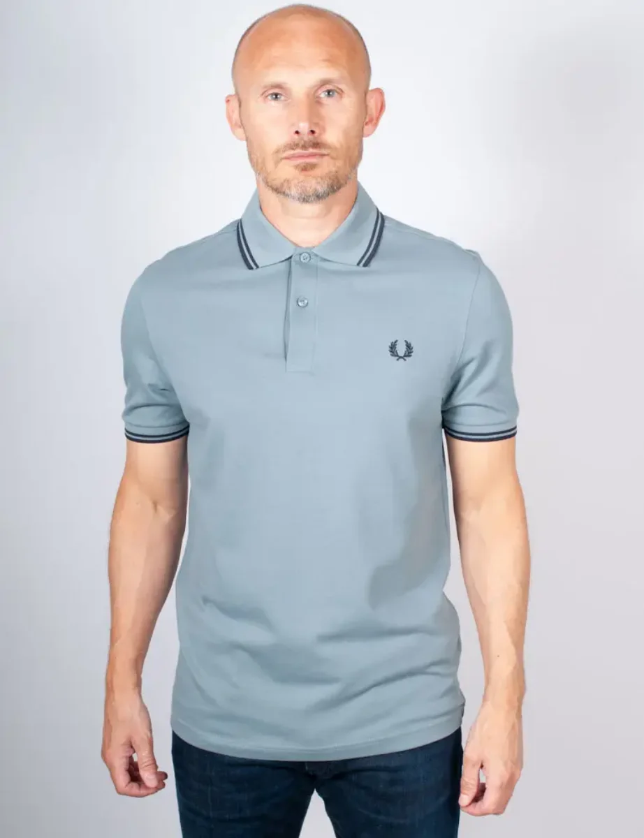 Fred Perry Twin Tipped Polo Shirt / Stockport Blue / Navy