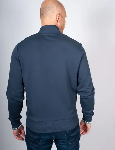 Fred Perry Half Zip Sweatshirt | Dark Airforce/Ice/Bayleaf