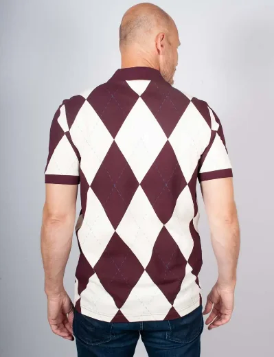 Fred Perry Argyle Print Polo / Ecru