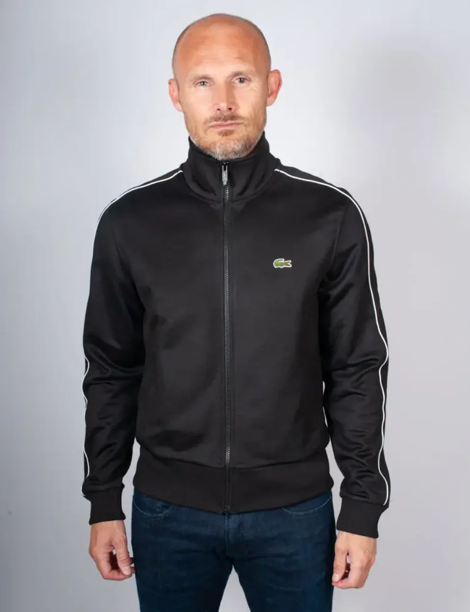 Lacoste Paris Piqué Zip Front Track Jacket | Black