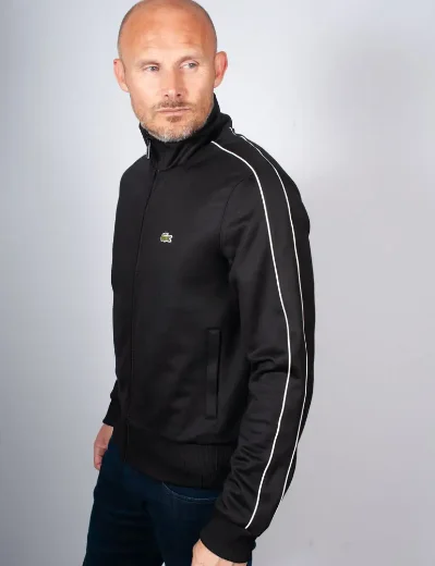 Lacoste Paris Piqué Zip Front Track Jacket | Black