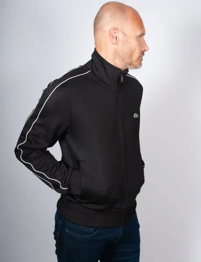 Lacoste Paris Piqué Zip Front Track Jacket | Black