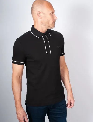 Lacoste Paris Stretch Piqué Polo Shirt | Black