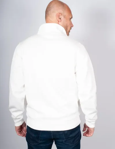 Lacoste Zip-Up High Neck Interlock Sweatshirt | White