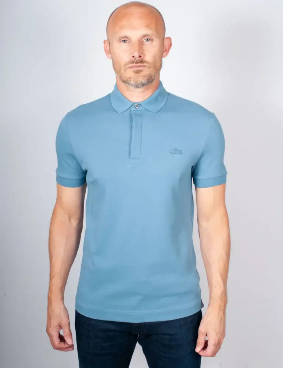 Lacoste Regular Fit Paris Stretch Piqué Polo Shirt | Blue