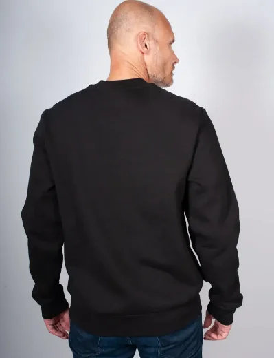 Men's Lacoste Fleece Crew Neck Sweatshirt | Black
