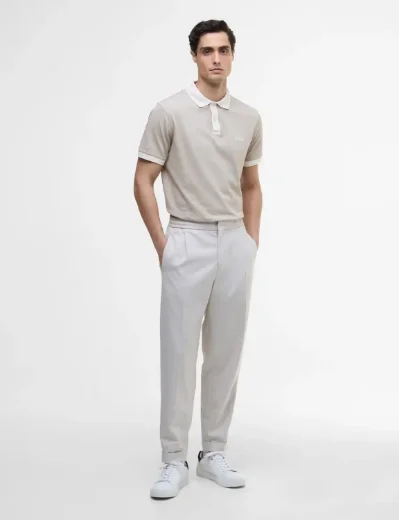 Barbour International Morley Oxford Polo | Whisper White/Brindle