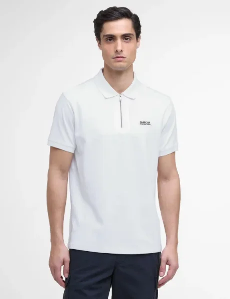 Barbour International Innes Interlock Polo Shirt | White Barbour International Innes Interlock Polo Shirt | White