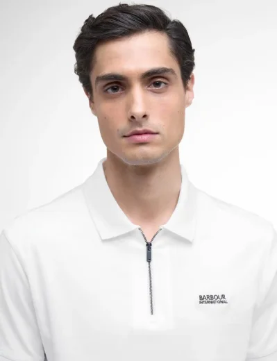 Barbour International Innes Interlock Polo Shirt | White