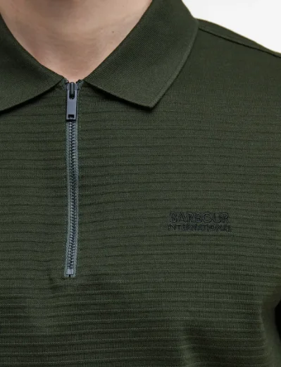 Barbour International Alfred Jacquard Stripe Polo | Sage