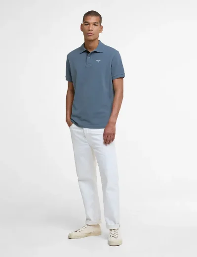 Barbour Tartan Pique Polo Shirt | Blue Stone