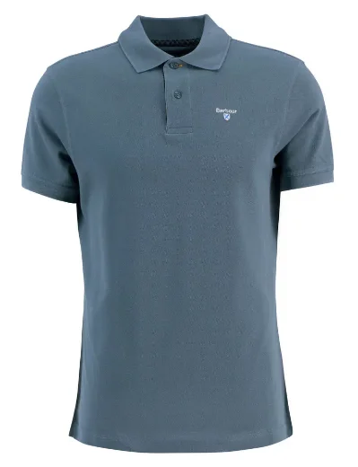 Barbour Tartan Pique Polo Shirt | Blue Stone