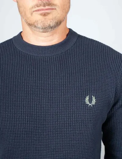 Fred Perry Waffle Stitch Jumper | Dark Airforce 