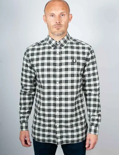 Fred Perry Tartan Oxford Shirt | Ecru