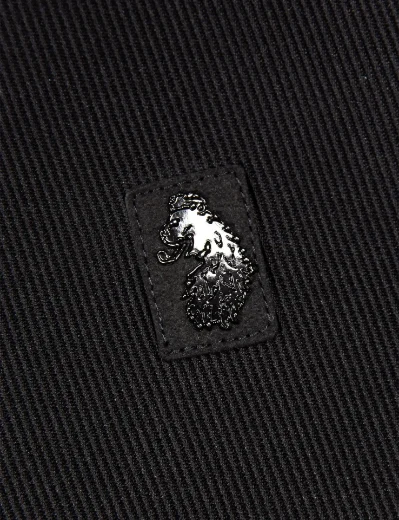 Luke Penrith Zip Neck Short Sleeve Polo Shirt | Black
