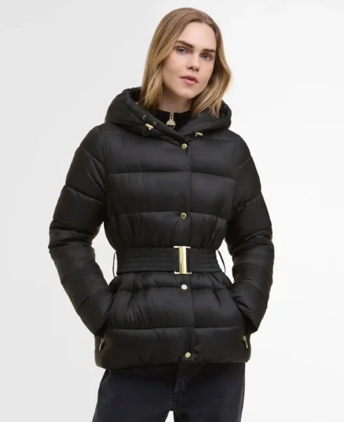 Barbour INTL Womens Short Track Line Puffer Jacket Barbour INTL Womens Short Track Line Puffer Jacket