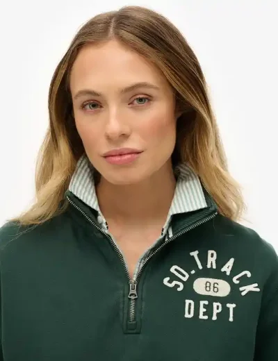 Superdry Athletic Essential Half Zip | Enamel Green