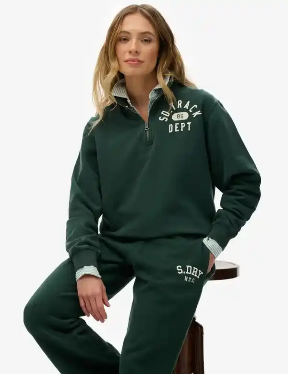 Superdry Athletic Essential Half Zip | Enamel Green