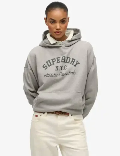 Superdry Athletic Essentials Relax Hoodie | Athletic Grey Marl