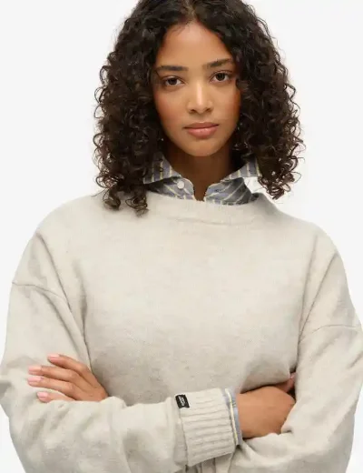 Superdry Slouchy Crew Neck Jumper | Oatmeal Twist