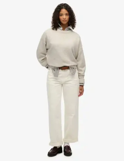 Superdry Slouchy Crew Neck Jumper | Oatmeal Twist