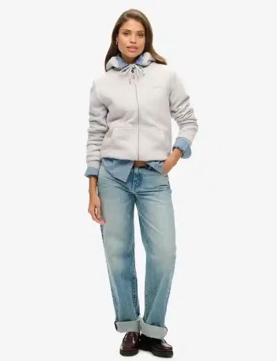 Superdry Borg lined Ziphood | Glacier Grey Marl