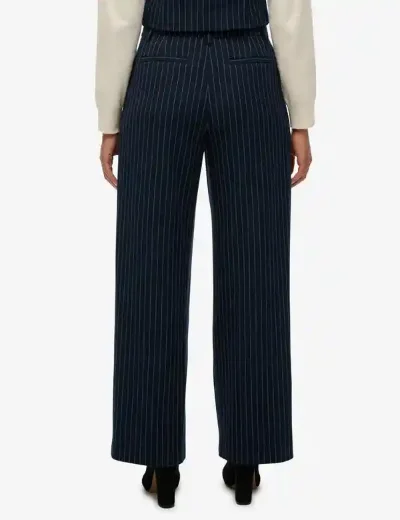 Superdry Mid Rise Pinstripe Trouser | Navy