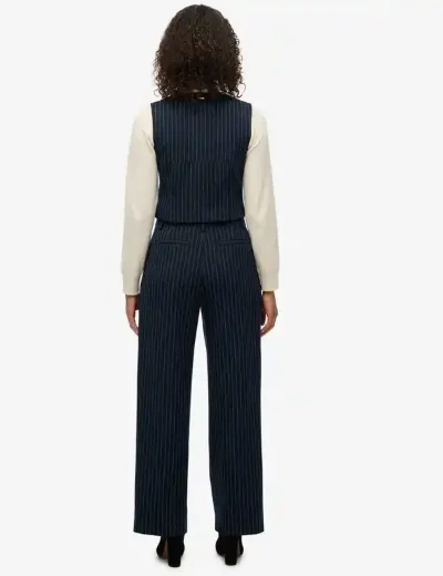 Superdry Mid Rise Pinstripe Trouser | Navy