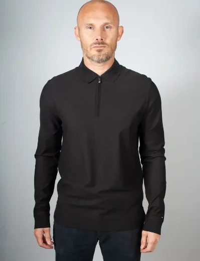 Tommy Hilfiger DC Performance Zip Polo | Black