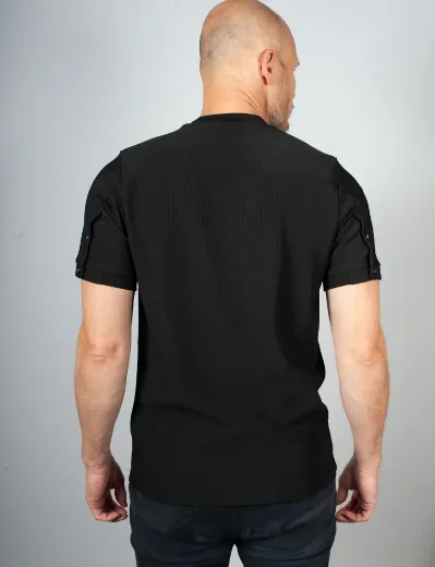 Luke Keswick Rib Detail Crew T-shirt | Black