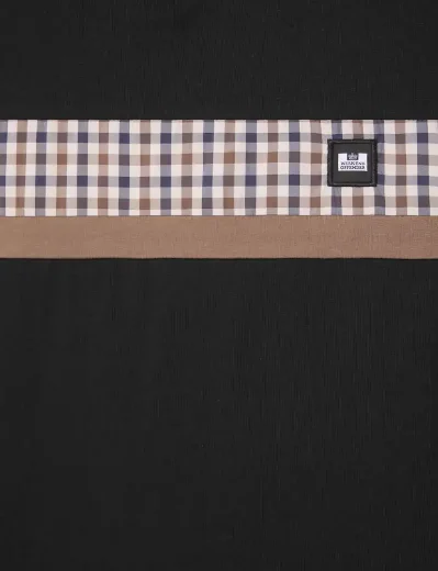 Weekend Offender Cooder Check Panel T-shirt | Black