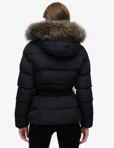 Superdry Womens Fuji Belted Puffer Jacket | Black