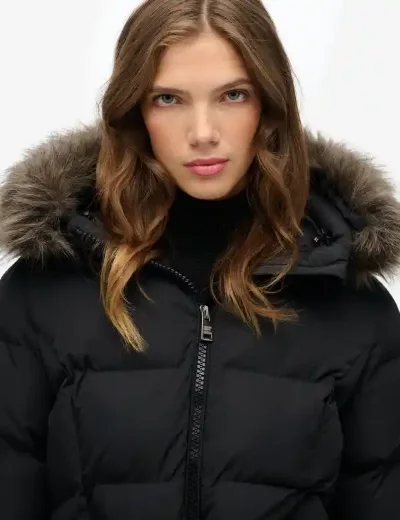 Superdry Womens Fuji Belted Puffer Jacket | Black