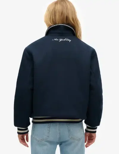 Superdry Womens Country Club Wool Bomber | Blueberry Navy