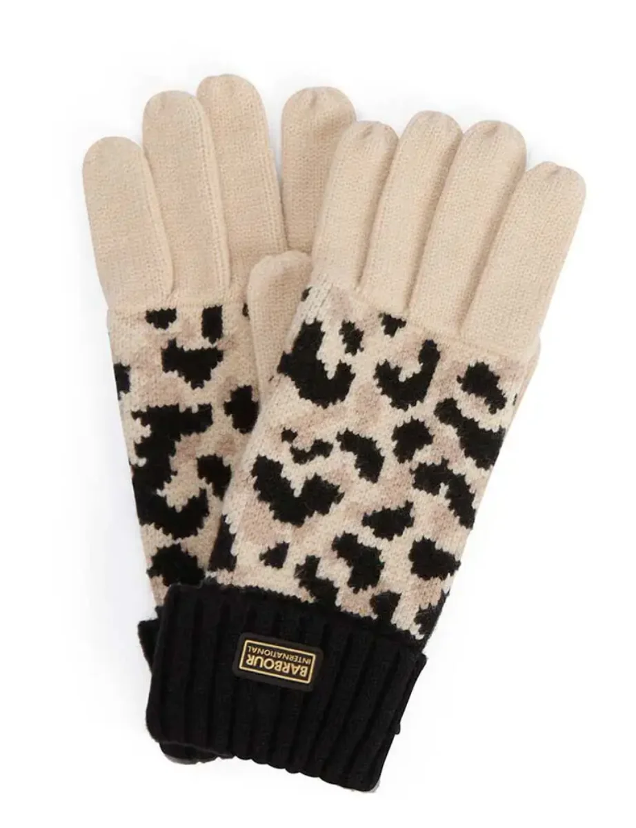 Barbour Intl Harley Leopard Gloves | Jasmine