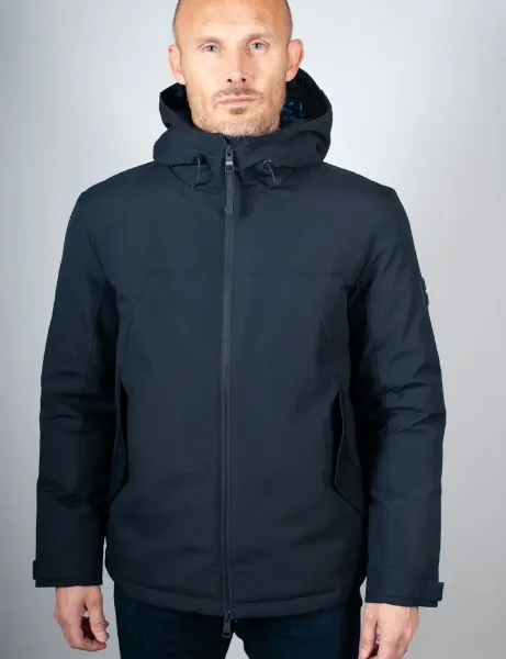 Tommy Hilfiger Tech Hooded Short Padded Jacket | Navy Tommy Hilfiger Tech Hooded Short Padded Jacket | Navy