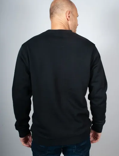 Aquascutum Active Club Check Shoulder Crew Neck Sweatshirt / Black