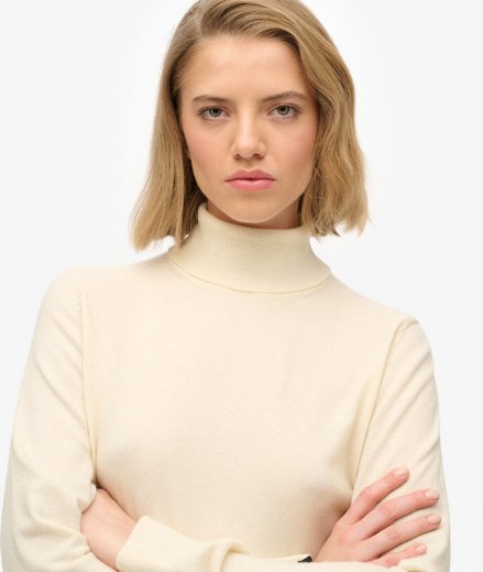 Superdry Classic Turtle Neck Jumper | Cream Marl