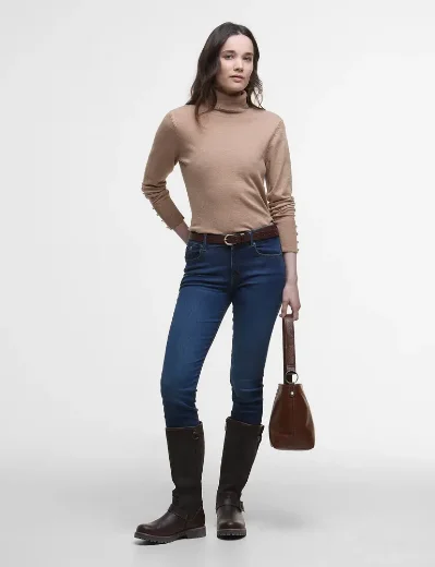 Barbour Womens Corbridge Rollneck Jumper | Camel