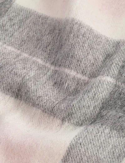 Barbour Tartan Wool and Cashmere Scarf | Pink-Grey Tartan