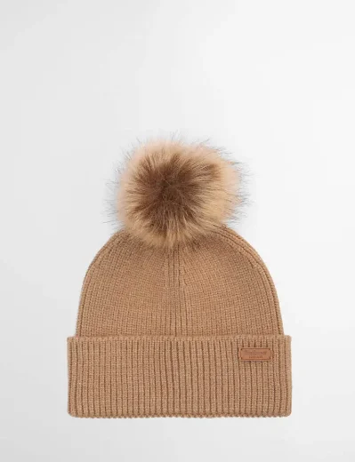 Barbour Dover Beanie Hat and Hailes Scarf Gift Set | Beige