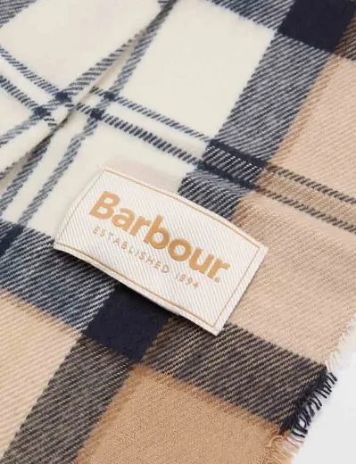 Barbour Dover Beanie Hat and Hailes Scarf Gift Set | Beige