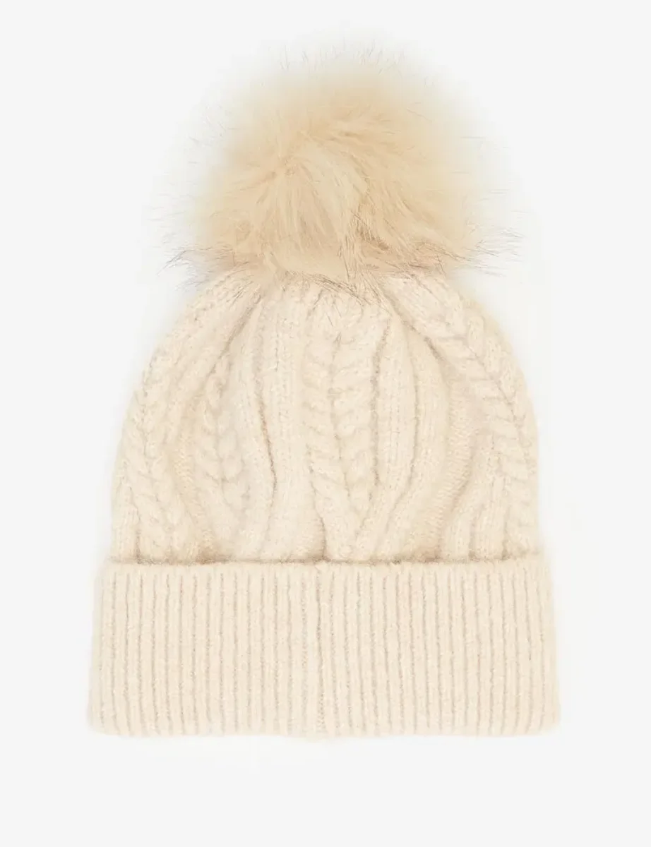 Picture of Barbour Elsdon Cable-Knit Beanie | Eggshell