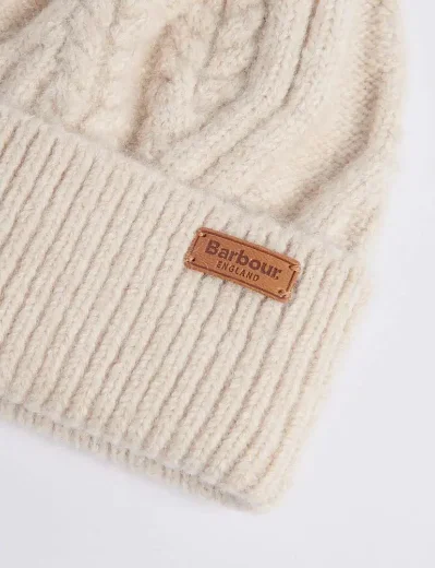 Picture of Barbour Elsdon Cable-Knit Beanie | Eggshell