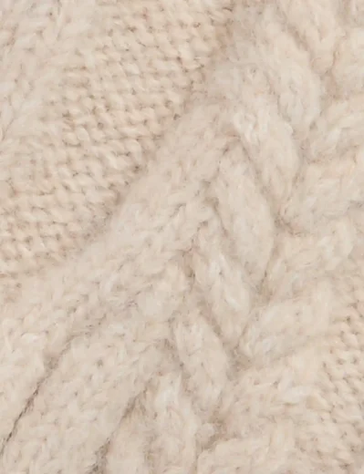 Barbour Women's Elsdon Cable-Knit Mittens | Eggshell